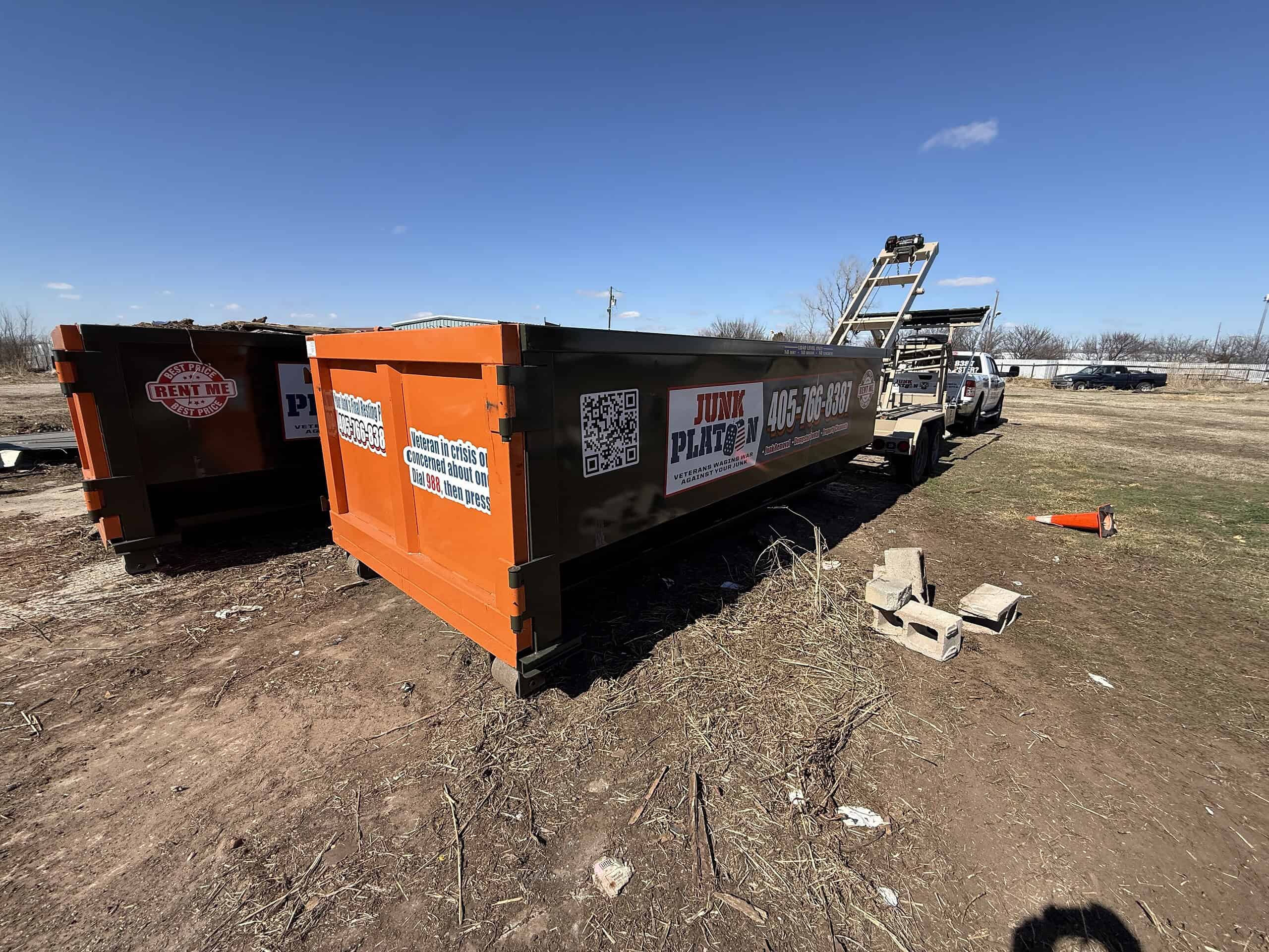 Driveway-friendly roll-off dumpster rental in Oklahoma City Driveway-friendly roll-off dumpster rental in Oklahoma City